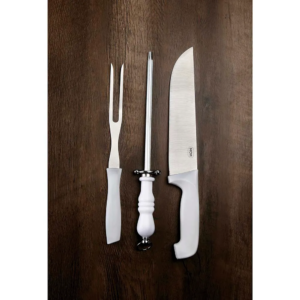 Kit do Assador Faca, Garfo e Chaira